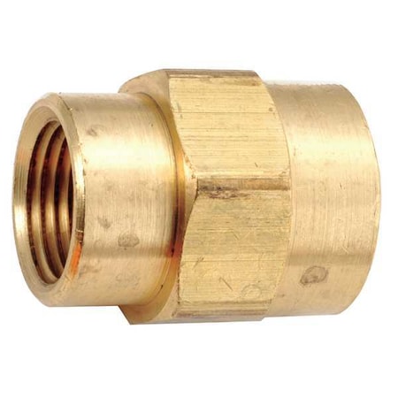 Brass Reducing Coupling, FNPT, 3/8 X 1/4 Pipe Size