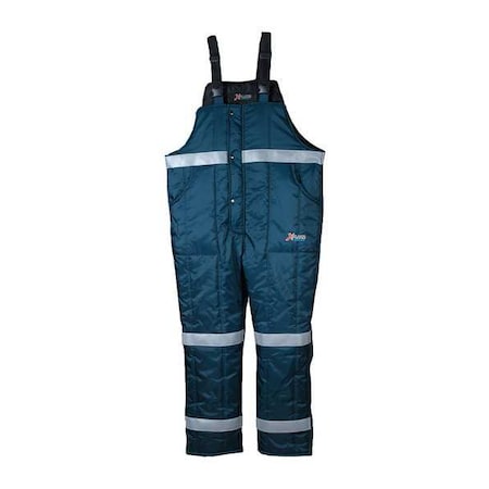 Reflective Insulated Bib Overalls,Navy, Size Large