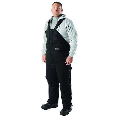 Bib Overalls,Black,Size 42x31 In.