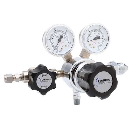 Specialty Gas Regulator, Single Stage, CGA-580, 0 To 50 Psi, Use With: Argon, Helium, Nitrogen