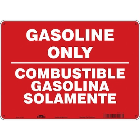 Safety Sign, 10 In H, 14 In W, Polyethylene, Horizontal Rectangle, English, Spanish, 469F20