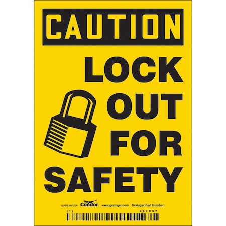 Safety Sign, 5 In Height, 3 1/2 In Width, Vinyl, Vertical Rectangle, English