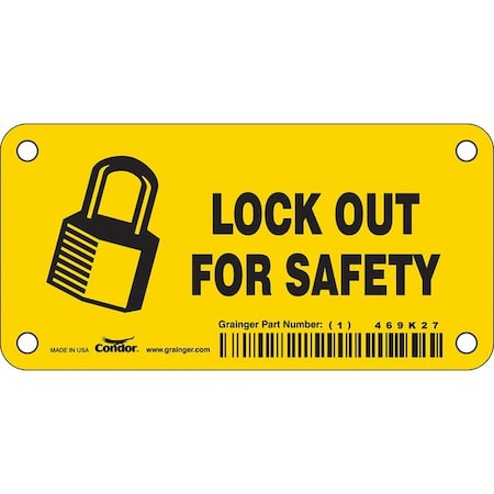 Safety Sign, 2 1/4 In Height, 4 1/2 In Width, Vinyl, Horizontal Rectangle, English