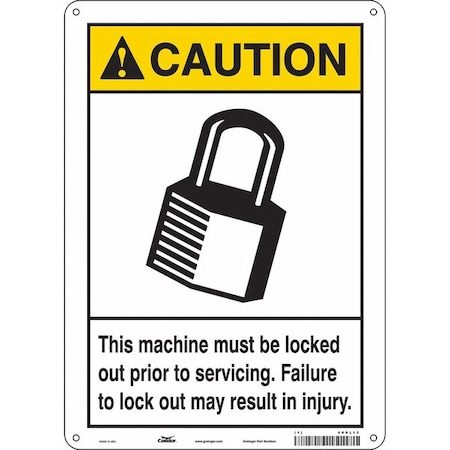 Safety Sign, 14 In Height, 10 In Width, Polyethylene, Vertical Rectangle, English, 469L13