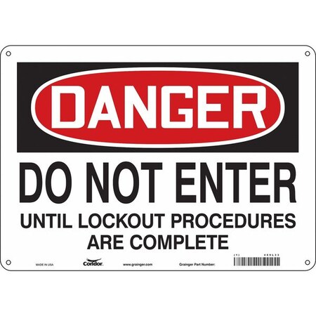 Safety Sign, 10 In Height, 14 In Width, Polyethylene, Horizontal Rectangle, English, 469L33