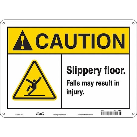 Safety Sign, 10 In Height, 14 In Width, Polyethylene, Horizontal Rectangle, English, 469N70