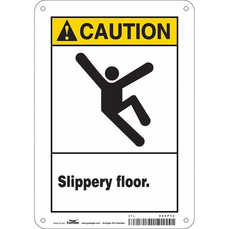 Safety Sign, 10 In Height, 7 In Width, Aluminum, Horizontal Rectangle, English, 469P14