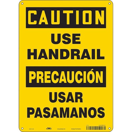 Safety Sign, 14 In Height, 10 In Width, Polyethylene, Vertical Rectangle, English, Spanish, 469R55
