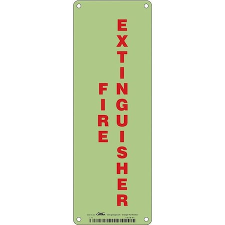 Safety Sign, 10 In Height, 3 1/2 In Width, Glow Vinyl, Horizontal Rectangle, English