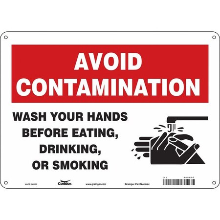 Safety Sign, 10 In Height, 14 In Width, Polyethylene, Horizontal Rectangle, English, 469C97