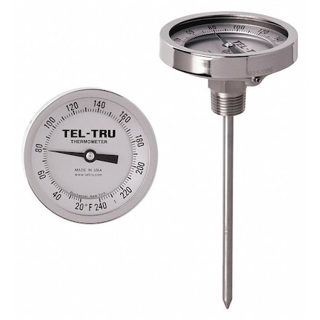 Analog Dial Thermometer,Stem 9 L