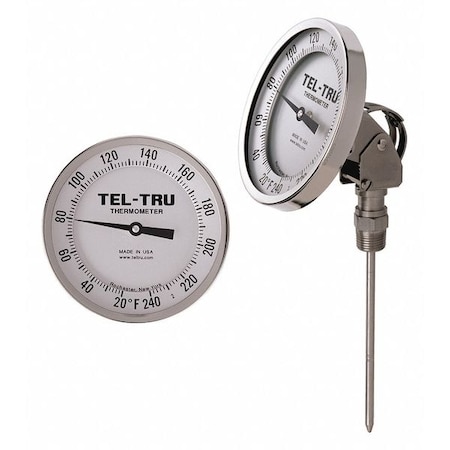 Analog Dial Thermometer,Stem 24 L