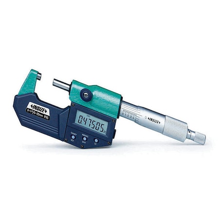 Electronic Outside Micrometer,5 To 6/125 To 150mm Range,0.00005/0.001mm