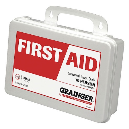 First Aid Kit, Plastic, 10 Person