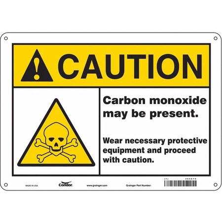 Safety Sign, 10 In Height, 14 In Width, Aluminum, Horizontal Rectangle, English, 464X70