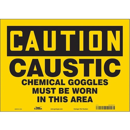 Safety Sign, 10 In Height, 14 In Width, Vinyl, Horizontal Rectangle, English, 464X44