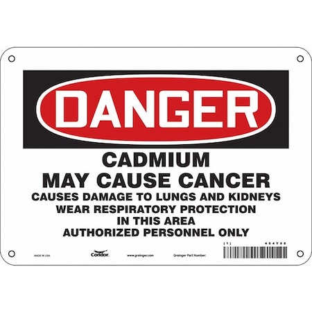 Safety Sign, 7 In Height, 10 In Width, Aluminum, Vertical Rectangle, English, 464Y98