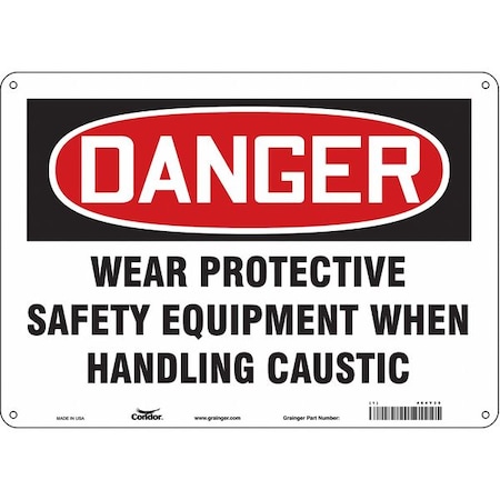 Safety Sign, 10 In Height, 14 In Width, Polyethylene, Horizontal Rectangle, English, 464Y35