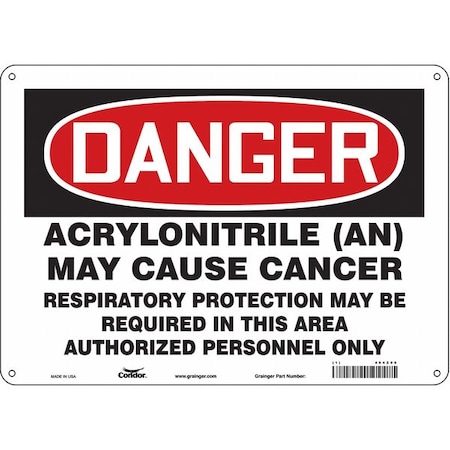 Safety Sign, 10 In Height, 14 In Width, Aluminum, Horizontal Rectangle, English, 464Z06