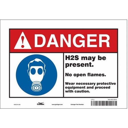 Safety Sign, 7 In Height, 10 In Width, Vinyl, Vertical Rectangle, English, 464Z28