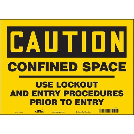 Safety Sign, 10 In Height, 14 In Width, Vinyl, Horizontal Rectangle, English, 465G96