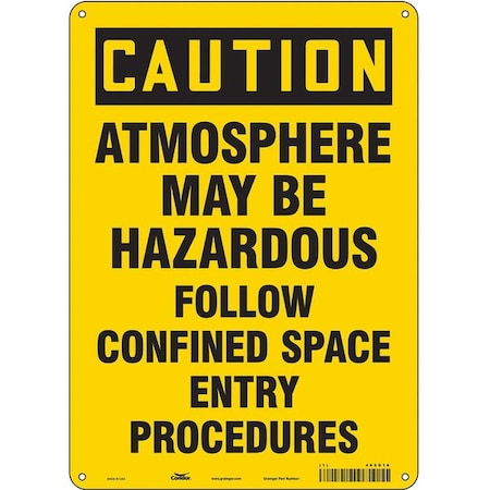 Safety Sign, 14 In Height, 10 In Width, Aluminum, Vertical Rectangle, English, 465G18