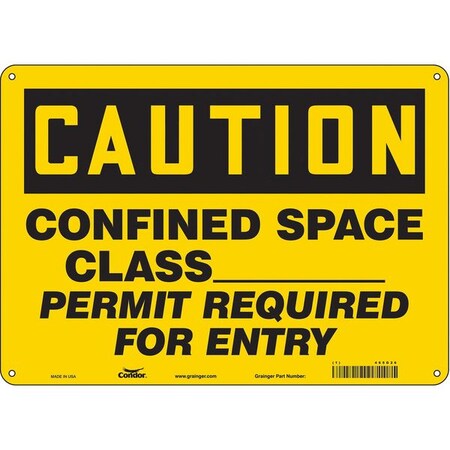 Safety Sign, 10 In Height, 14 In Width, Aluminum, Horizontal Rectangle, English, 465G26