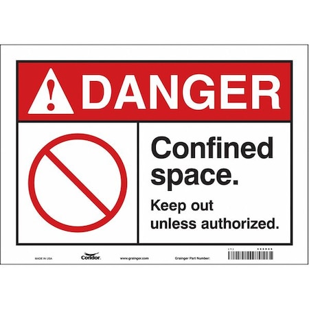 Safety Sign, 10 In Height, 14 In Width, Vinyl, Horizontal Rectangle, English, 465H86