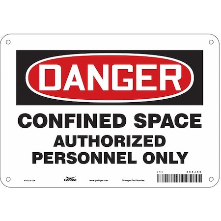 Safety Sign, 7 In Height, 10 In Width, Aluminum, Vertical Rectangle, English, 465J49