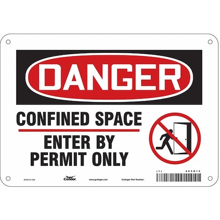Safety Sign, 7 In Height, 10 In Width, Aluminum, Vertical Rectangle, English, 465K15