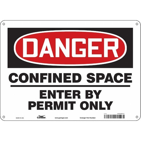 Safety Sign, 10 In Height, 14 In Width, Polyethylene, Horizontal Rectangle, English, 465K47