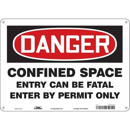 Safety Sign, 10 In Height, 14 In Width, Polyethylene, Horizontal Rectangle, English, 465L01