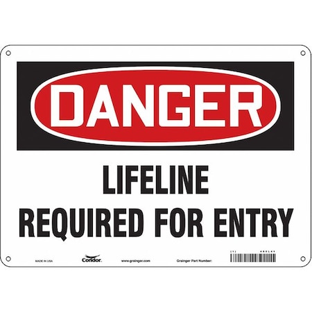 Safety Sign, 10 In Height, 14 In Width, Aluminum, Horizontal Rectangle, English, 465L41