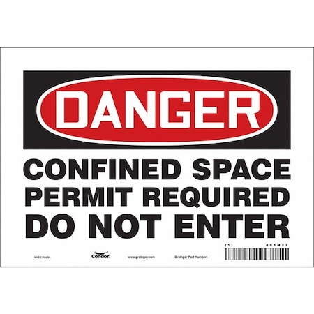 Safety Sign, 7 In Height, 10 In Width, Vinyl, Vertical Rectangle, English, 465M22