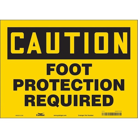 Safety Sign, 10 In Height, 14 In Width, Vinyl, Horizontal Rectangle, English, 465T92