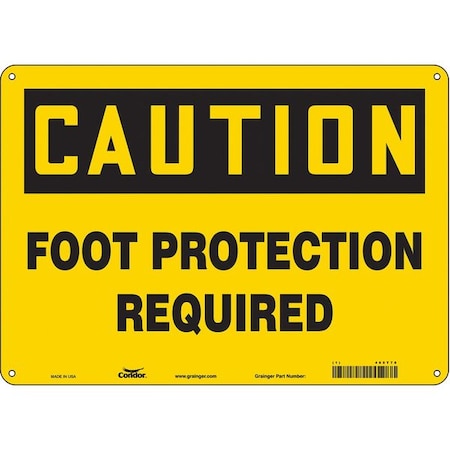 Safety Sign, 10 In Height, 14 In Width, Aluminum, Horizontal Rectangle, English, 465T78