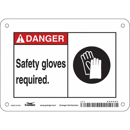 Safety Sign, 5 In Height, 7 In Width, Vinyl, Horizontal Rectangle, English, 465V85