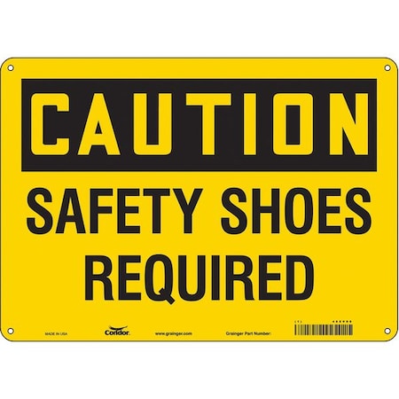 Safety Sign, 10 In Height, 14 In Width, Polyethylene, Horizontal Rectangle, English, 465V08