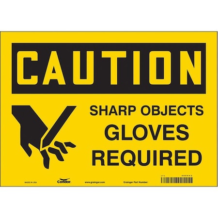 Safety Sign, 10 In Height, 14 In Width, Vinyl, Horizontal Rectangle, English, 465V43
