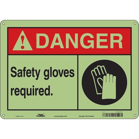 Safety Sign, 10 In Height, 14 In Width, Polyethylene, Horizontal Rectangle, English, 465V67