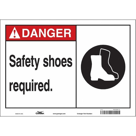 Safety Sign, 10 In Height, 14 In Width, Vinyl, Horizontal Rectangle, English, 465W13