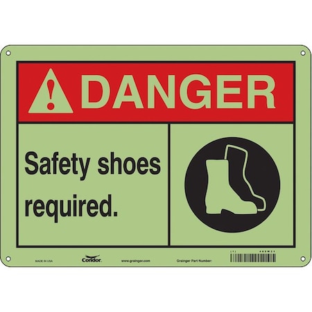 Safety Sign, 10 In Height, 14 In Width, Polyethylene, Horizontal Rectangle, English, 465W21