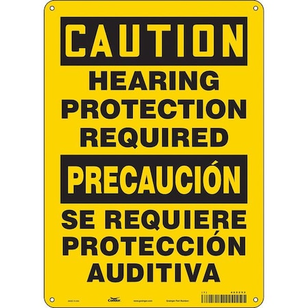 Safety Sign, 14 In Height, 10 In Width, Polyethylene, Vertical Rectangle, English, Spanish, 465Z92