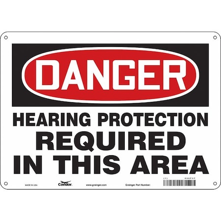 Safety Sign, 10 In Height, 14 In Width, Aluminum, Horizontal Rectangle, English, 466F37