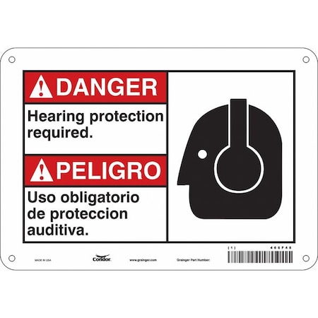 Safety Sign,10 W,7 H,0.032 Thickness, 466F48