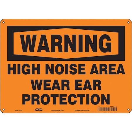 Safety Sign, 10 In Height, 14 In Width, Aluminum, Horizontal Rectangle, English, 466H24