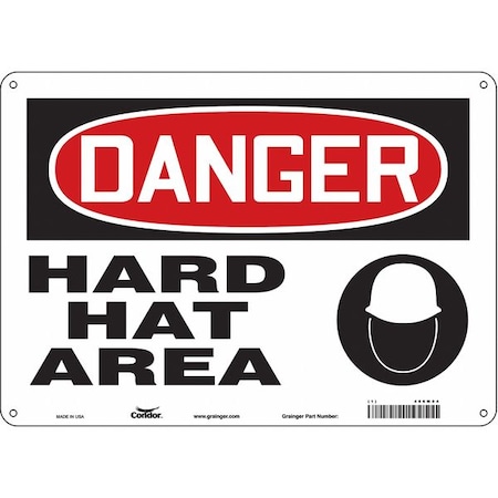 Safety Sign, 10 In Height, 14 In Width, Polyethylene, Horizontal Rectangle, English, 466M04