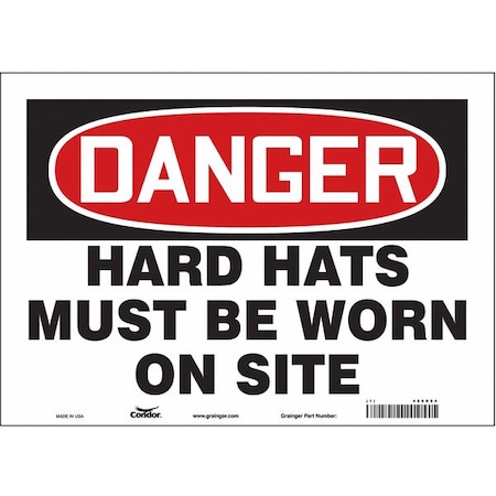 Safety Sign, 10 In Height, 14 In Width, Vinyl, Horizontal Rectangle, English, 466N04