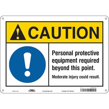 Safety Sign, 10 In Height, 14 In Width, Aluminum, Horizontal Rectangle, English, 466P26