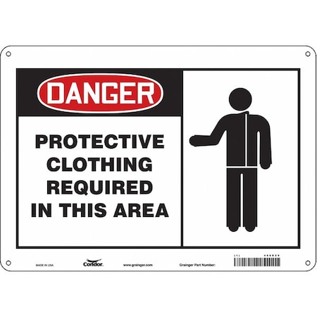 Safety Sign, 10 In Height, 14 In Width, Polyethylene, Horizontal Rectangle, English, 466R29